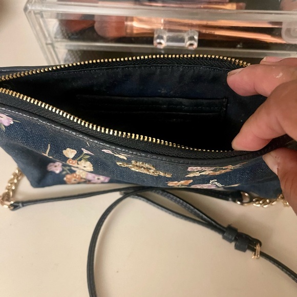 Coach Floral Denim Crossbody Bag - Picture 3 of 13